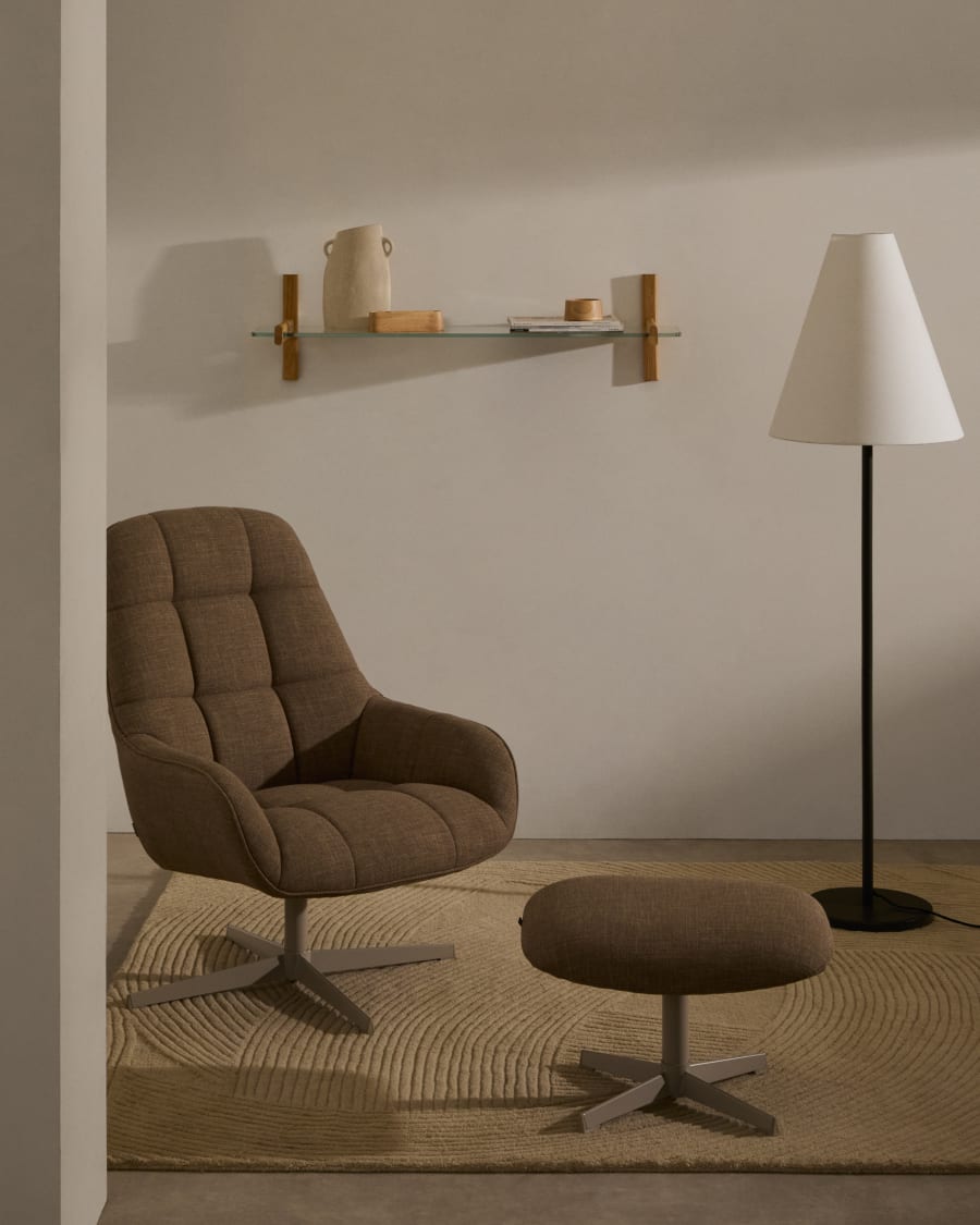 Drehsessel Jaspe hellbraun und Metall mit grauer Oberfläche FSC 100%