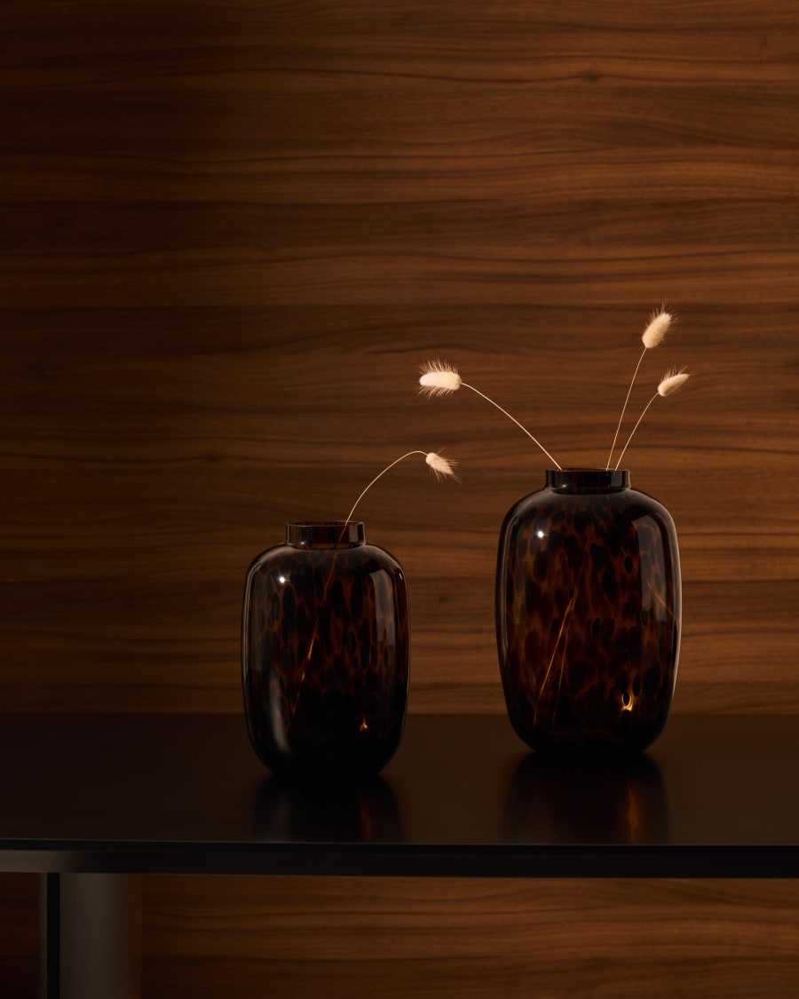 Panth brown glass vase, 30 cm