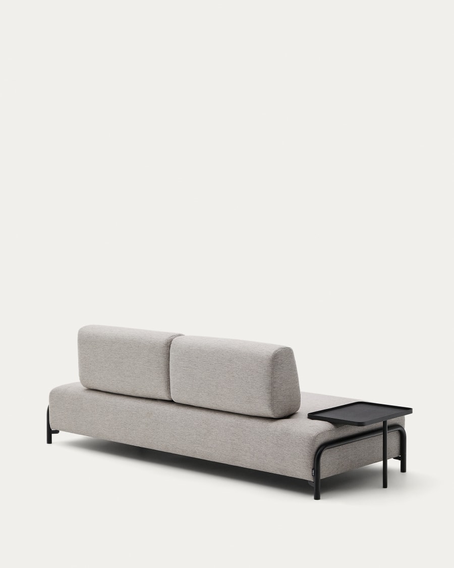 Compo 3 seater sofa with large tray in Beige-Grey, 252 cm