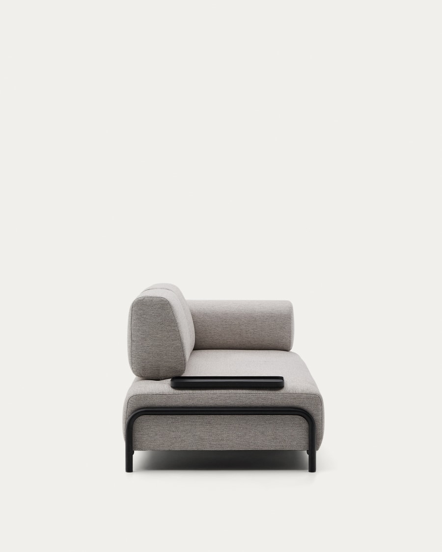 Compo 3 seater sofa with small tray in Beige-Grey, 232 cm