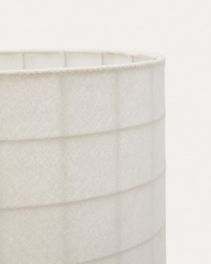 Dulan black metal floor lamp with cotton shade