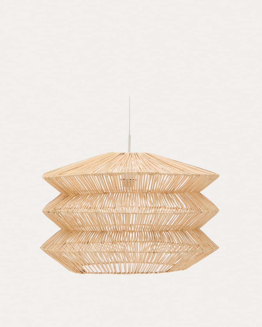 Dakit ceiling lamp shade in rattan with light finish 60 x 39cm