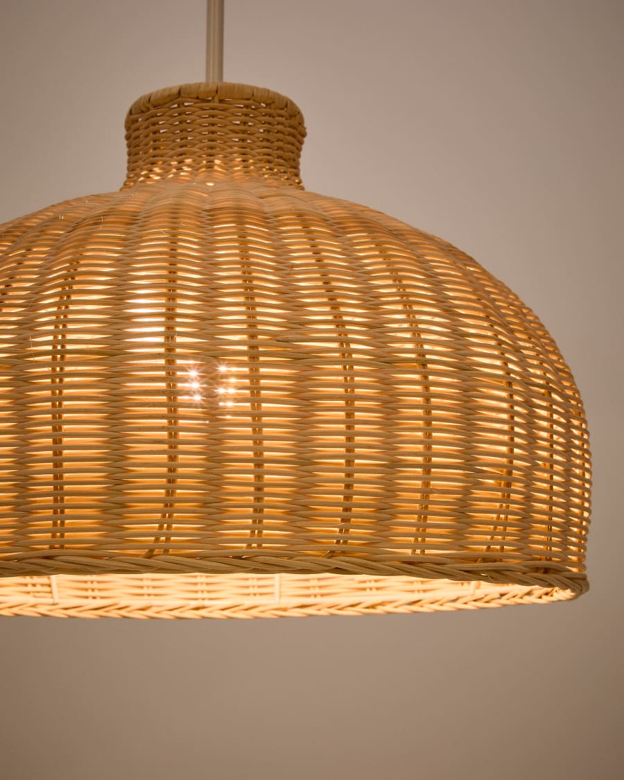 Ennia rattan lamp shade with light finish Ø38cm