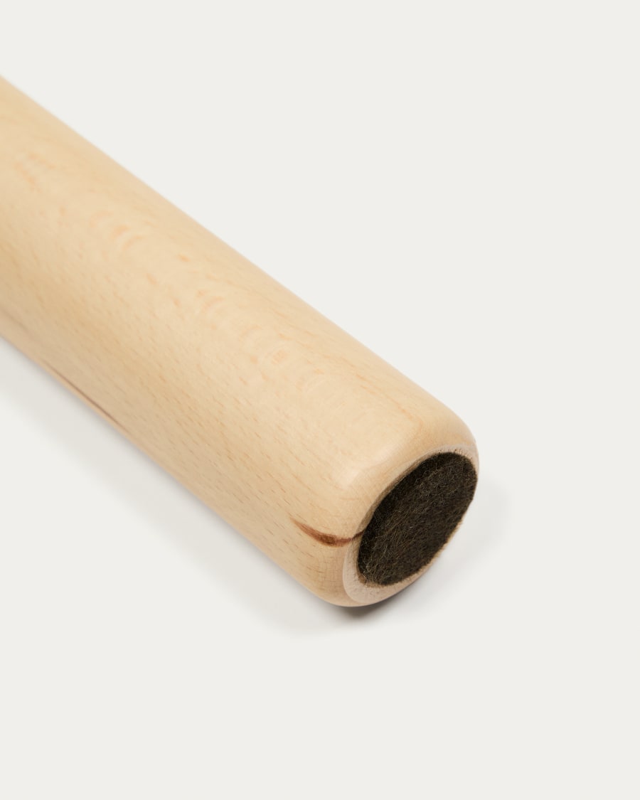 Ise bed base leg made of solid beech wood with a natural tone finish