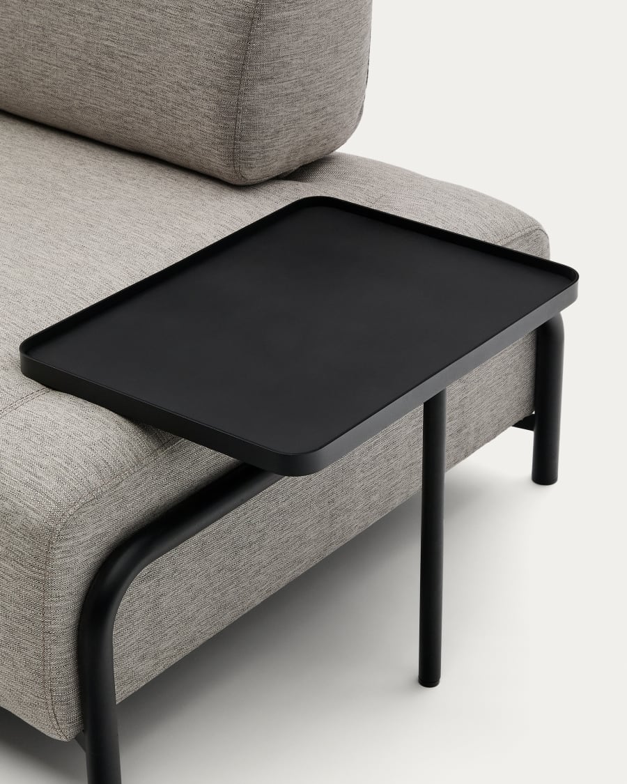 Compo 3 seater sofa with large tray in Beige-Grey, 252 cm