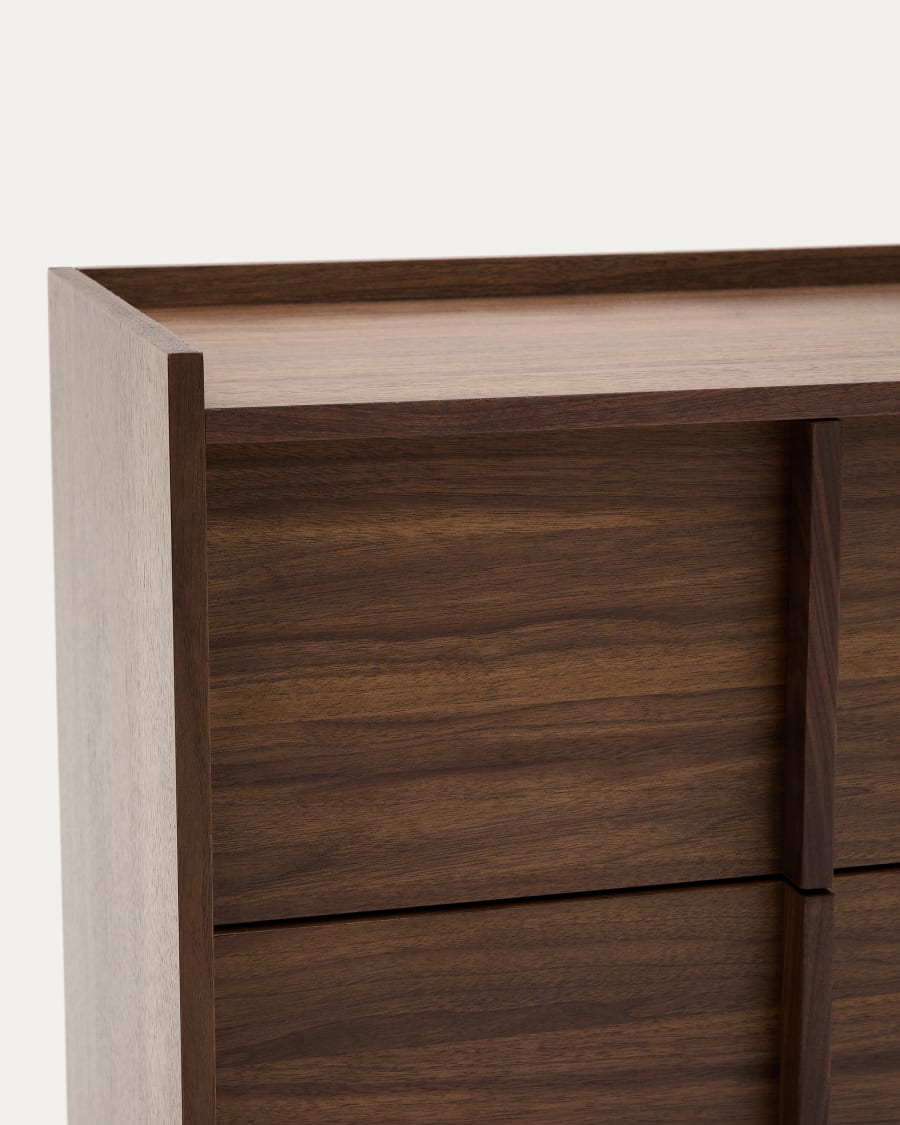 Onix chest of drawers with 3 drawers, walnut veneer, dark finish, 100x78cm FSC Mix Credit Assembled