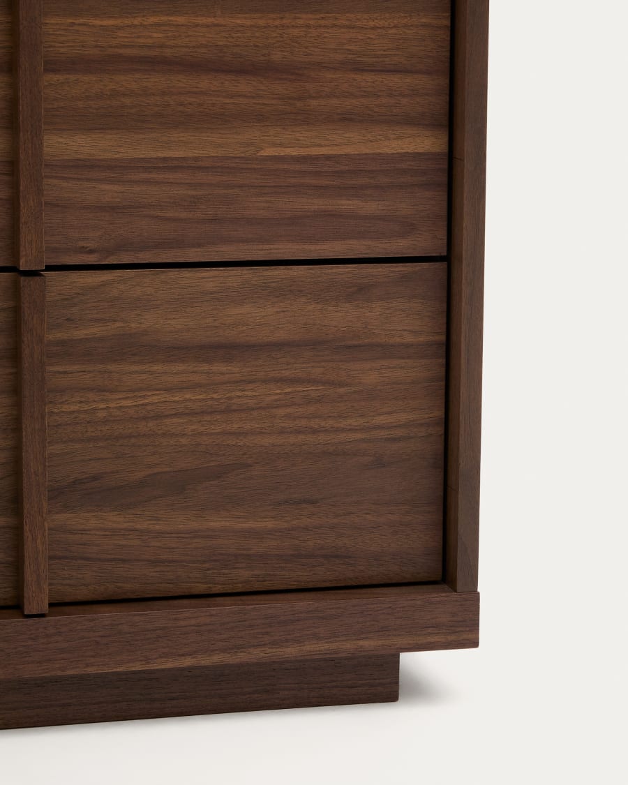 Onix chest of drawers with 3 drawers, walnut veneer, dark finish, 100x78cm FSC Mix Credit Assembled