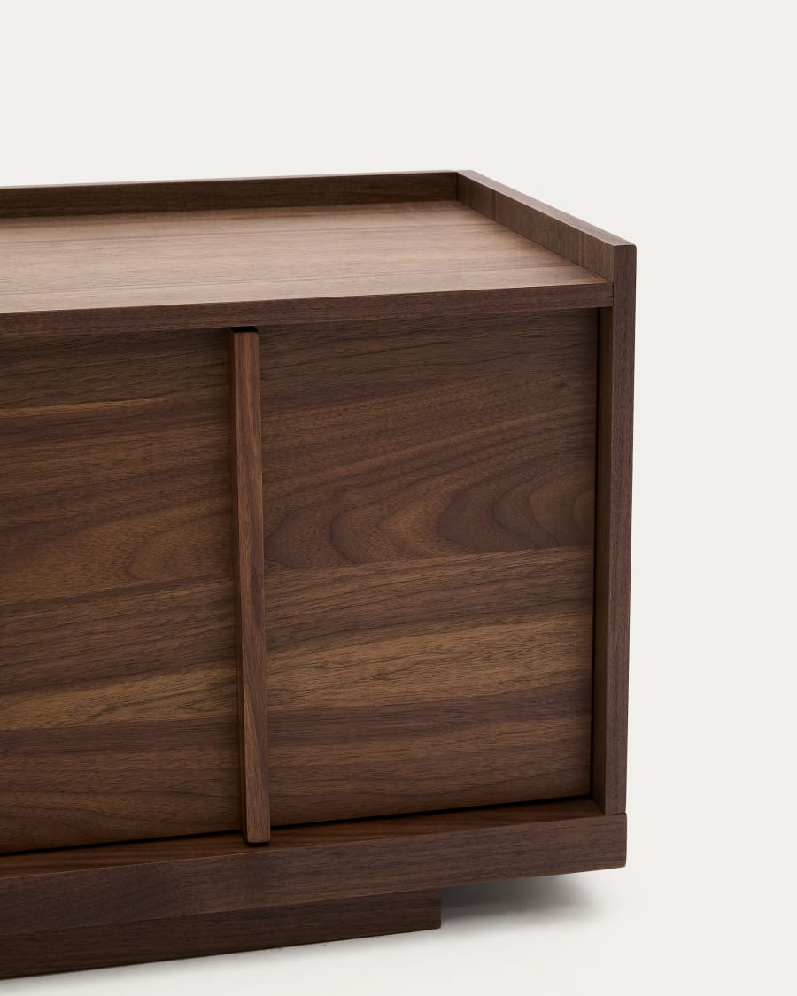 Onix TV stand with a walnut veneer in a dark finish, 200 x 45 cm FSC Mix Credit Assembled