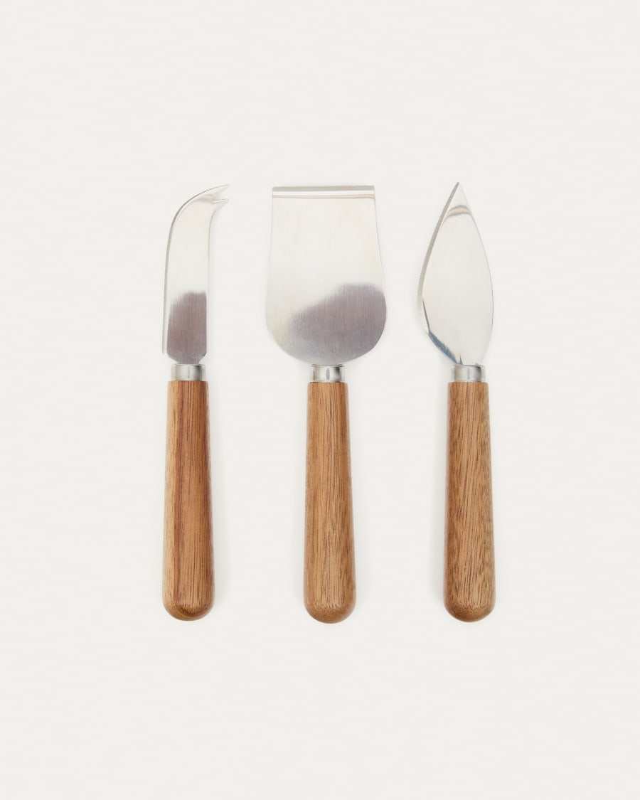 Nukha cheese cutlery set of 3 in FSC 100% acacia wood