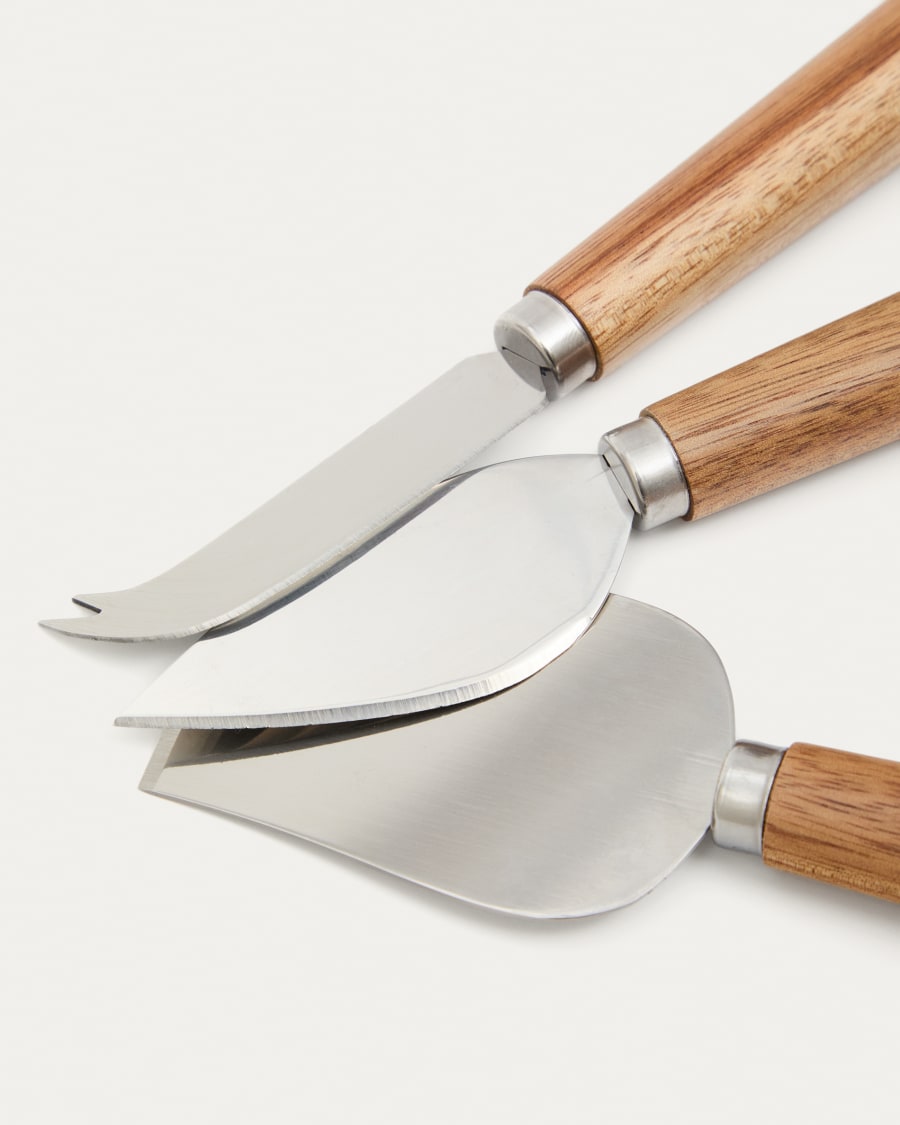 Nukha cheese cutlery set of 3 in FSC 100% acacia wood