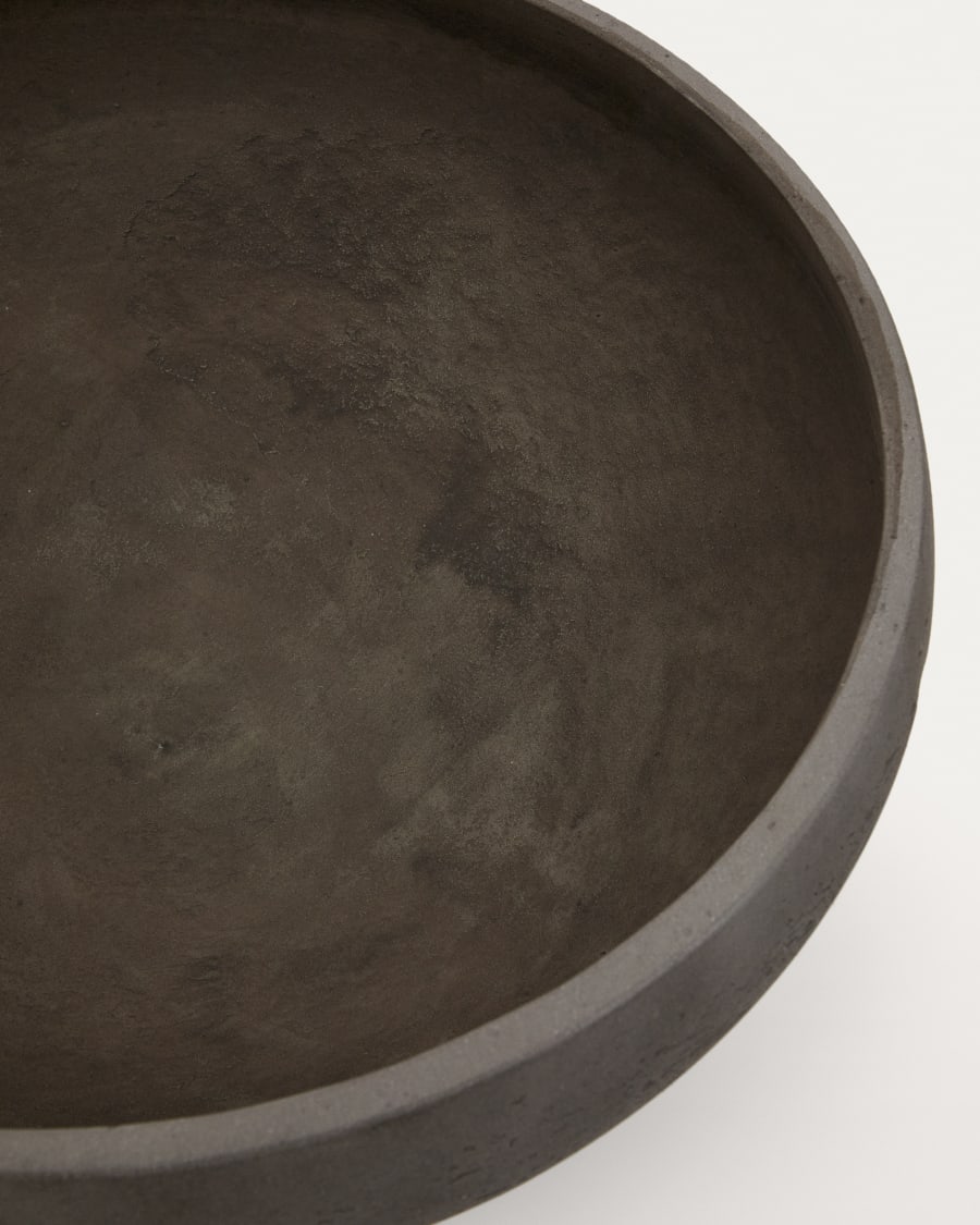 Set of 2 Nura terracotta cement-effect planters Ø55 cm