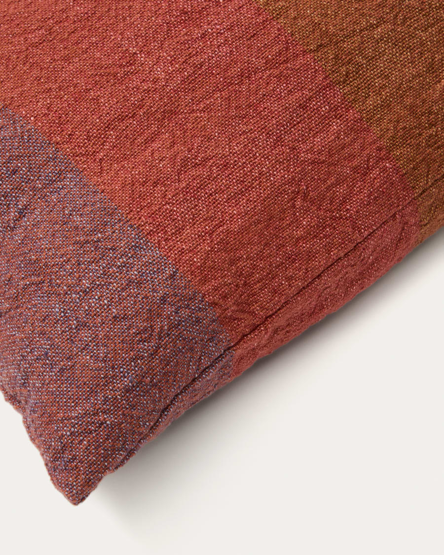 Taris red striped linen cushion cover 50 x 50cm