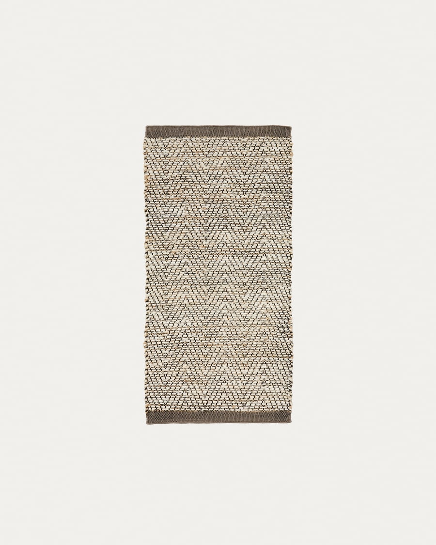 Runner rug Arpe beige jute jacquard 70 x 140 cm
