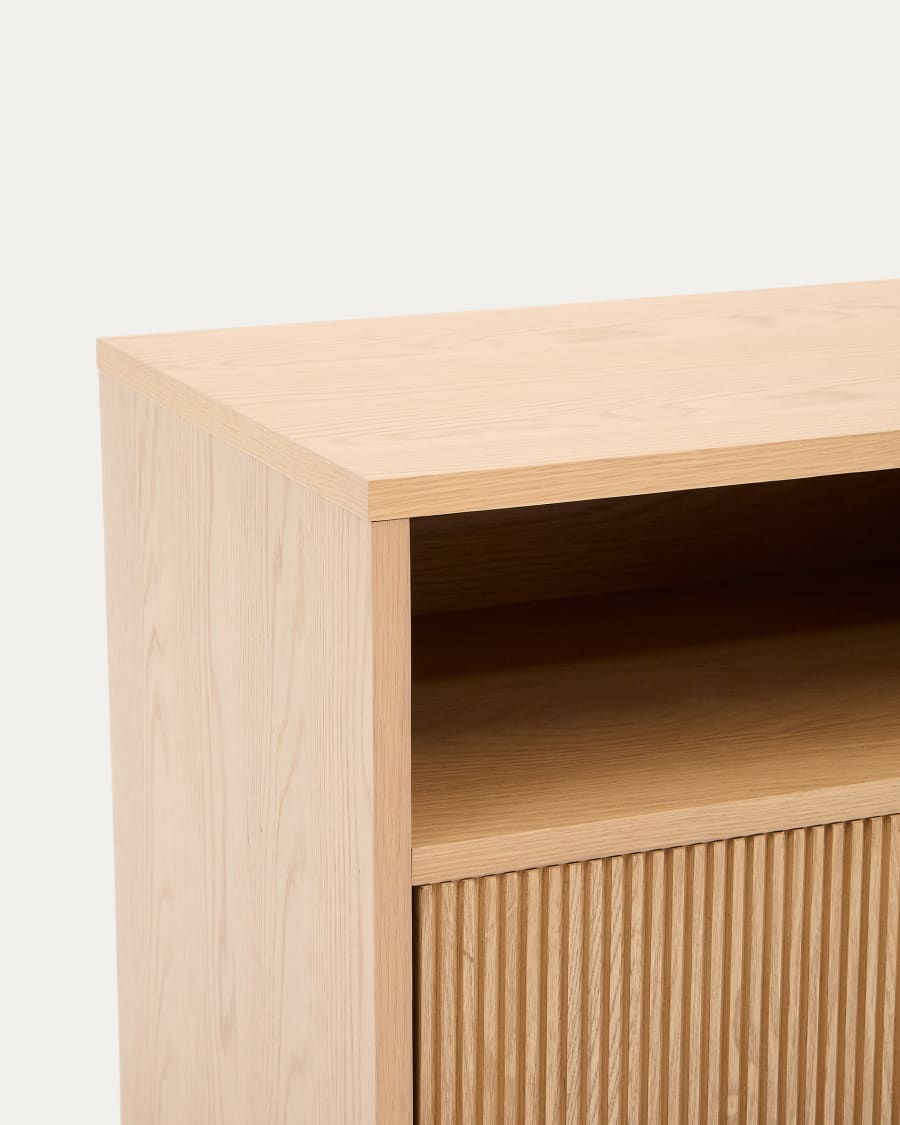 Helvine bedside table with 1 drawer in oak veneer, 60 x 52 cm FSC 100% Assembled