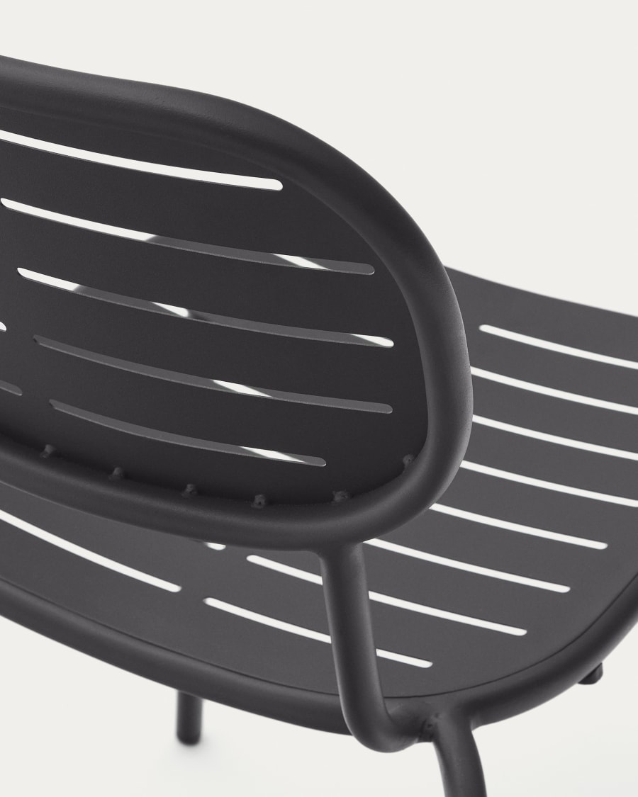 Stackable outdoor chair Brai in dark grey galvanised steel