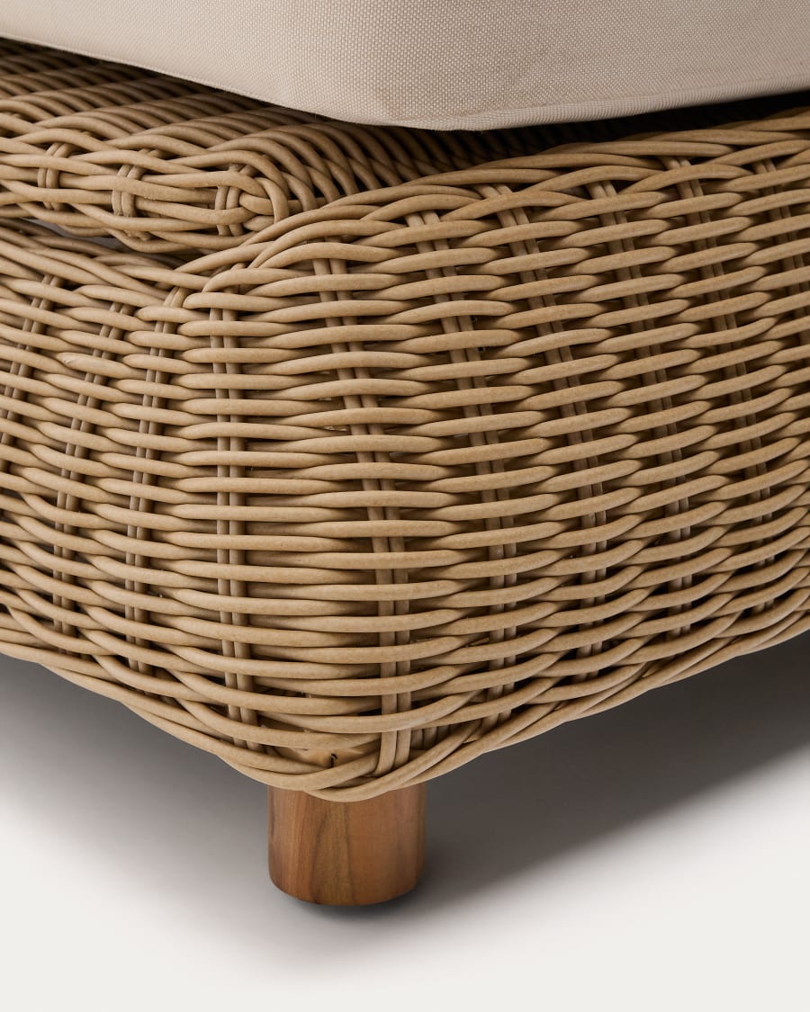 2er-Sonnenliege Meria aus synthetischem Rattan und Beine aus massivem Akazienholz FSC 100%