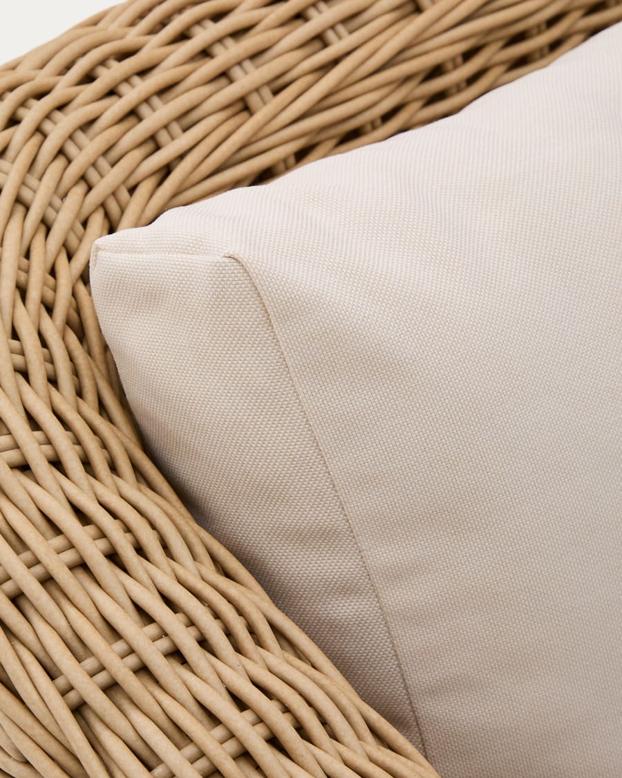 Meria 3-seater sofa in synthetic rattan with FSC 100% solid acacia wood legs 208cm