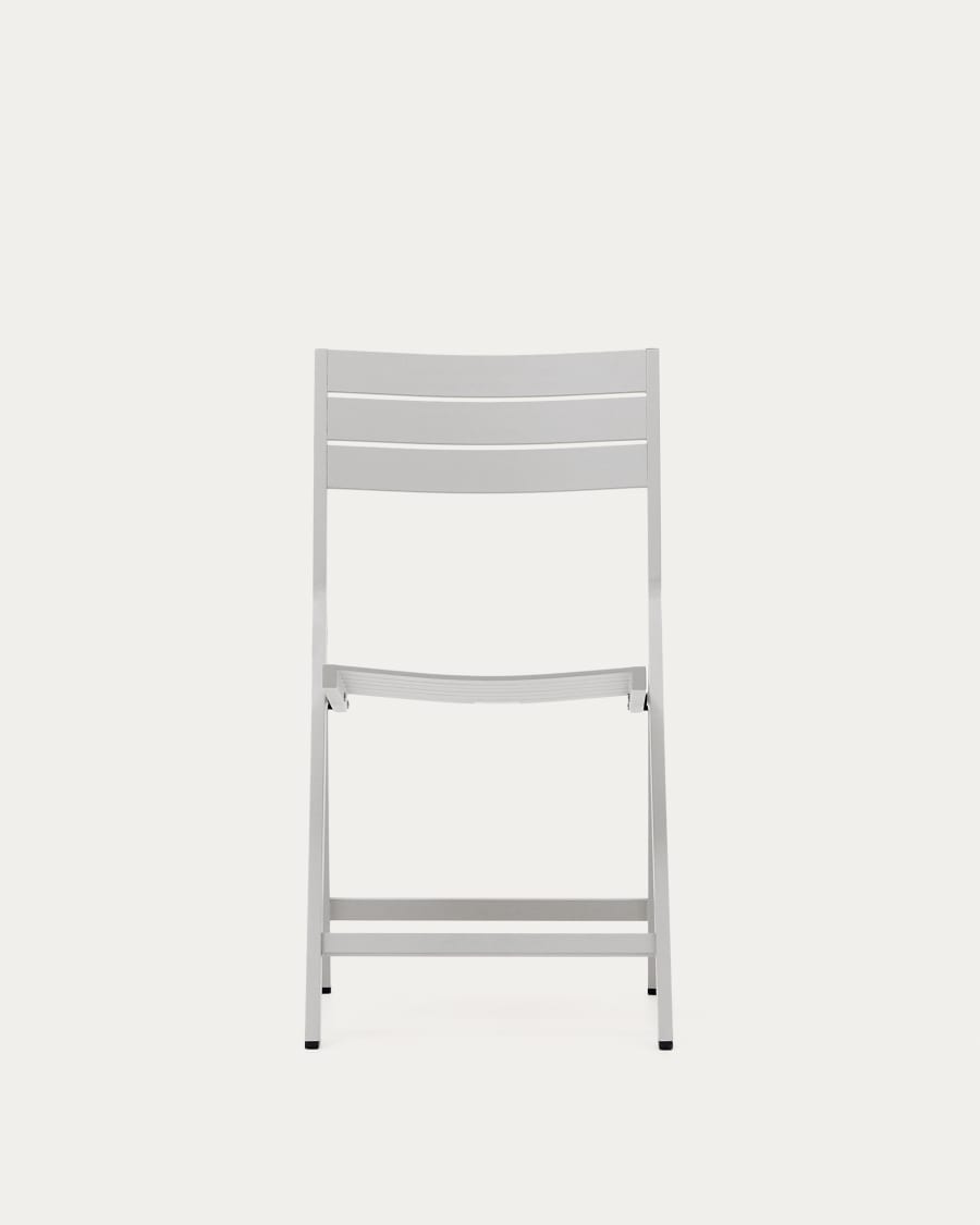 Chaise pliante d'extérieur Torreta en aluminium avec finition gris clair