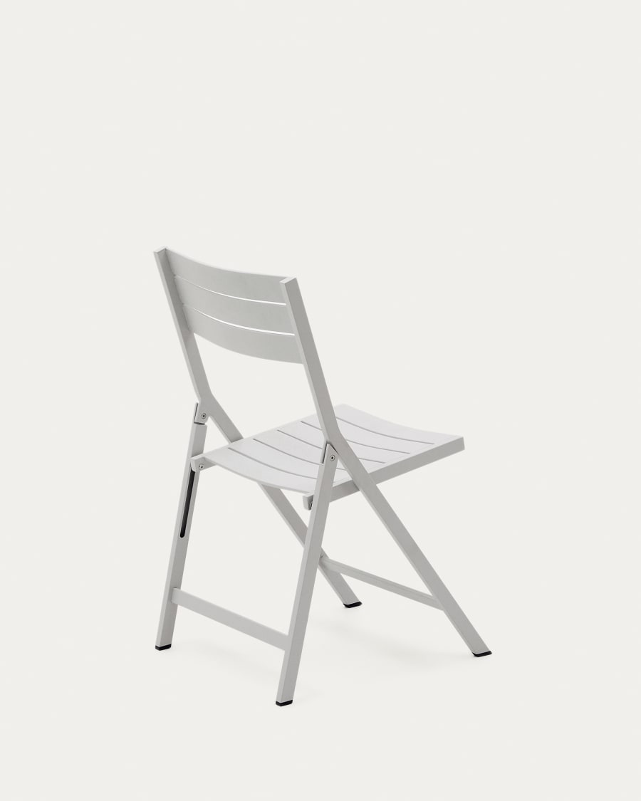 Chaise pliante d'extérieur Torreta en aluminium avec finition gris clair