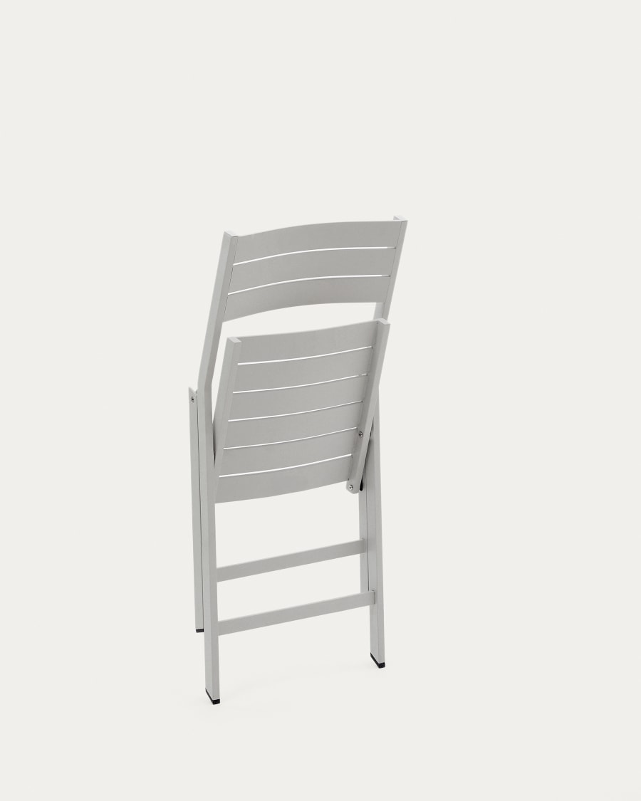 Chaise pliante d'extérieur Torreta en aluminium avec finition gris clair