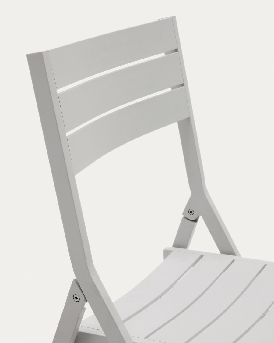 Chaise pliante d'extérieur Torreta en aluminium avec finition gris clair