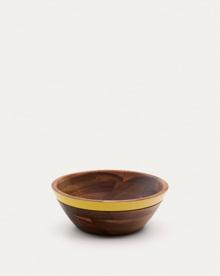 Zairin yellow FSC 100% acacia wood bowl