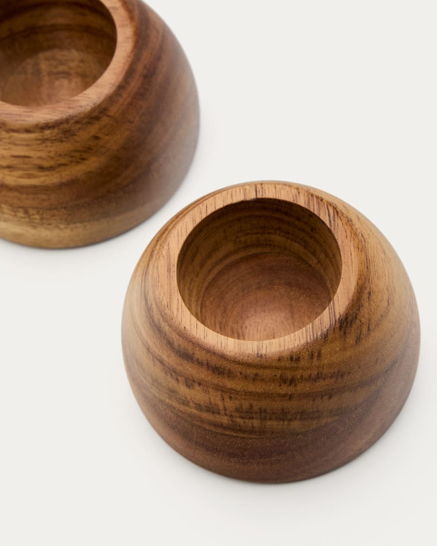 Nukha set of 2 egg cups in FSC 100% acacia wood