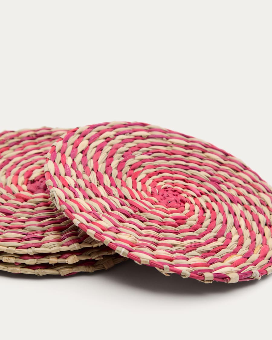 Rivela set of 4 red seagrass coasters