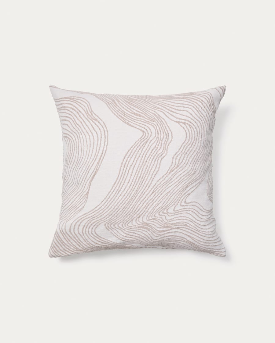 Ondara cushion cover with beige graphic detail 50 x 50cm