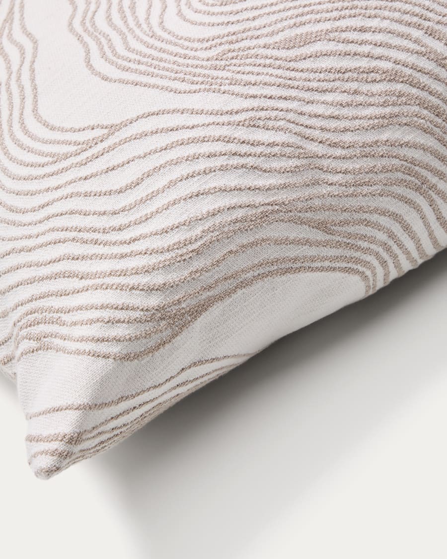 Ondara cushion cover with beige graphic detail 50 x 50cm