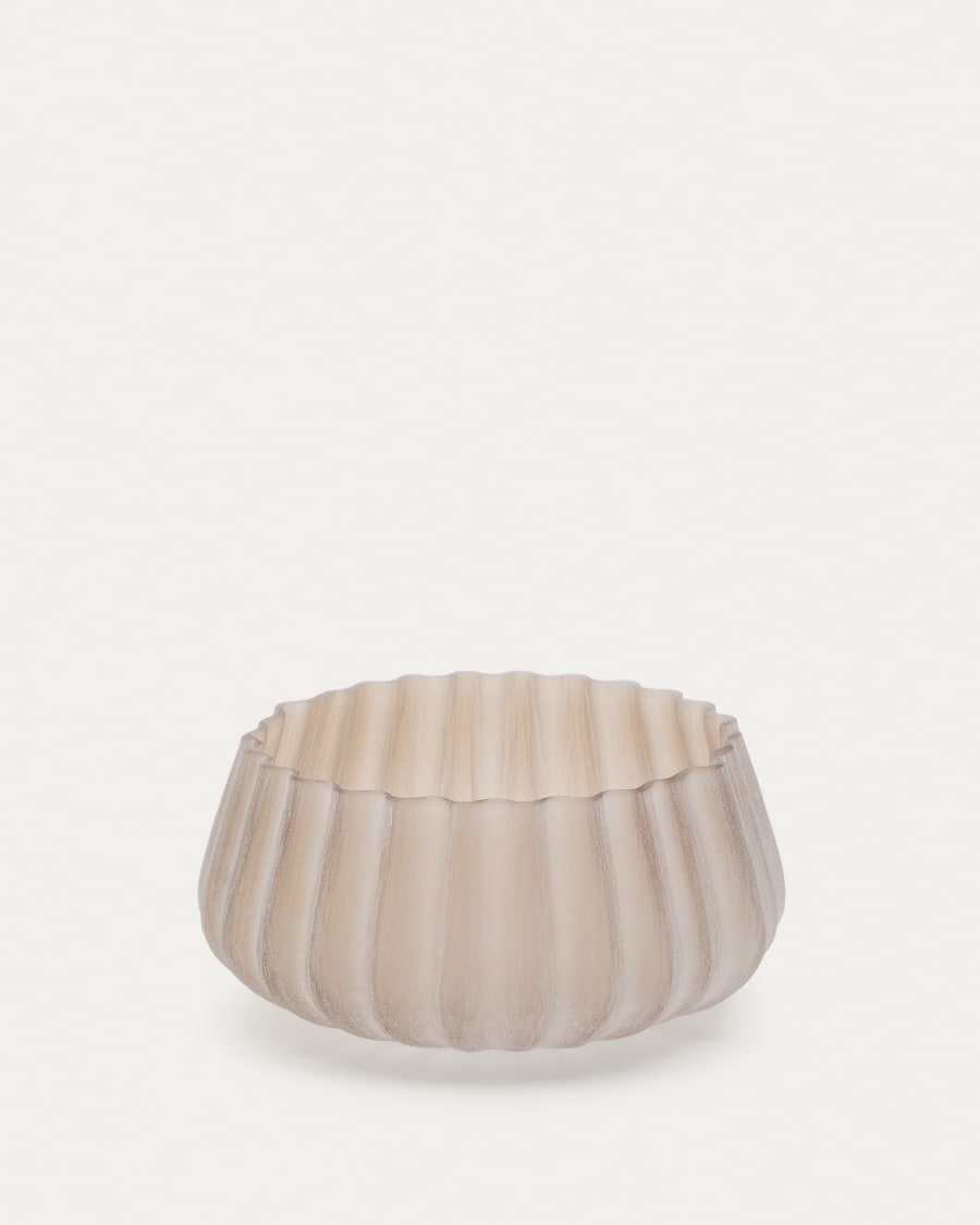 Lumia beige glass vase 16cm