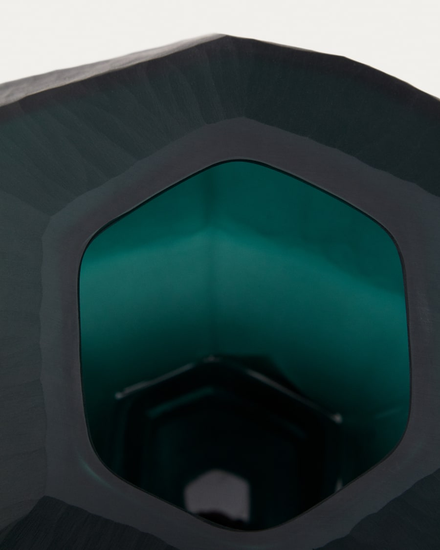 Geonix green glass vase 22cm