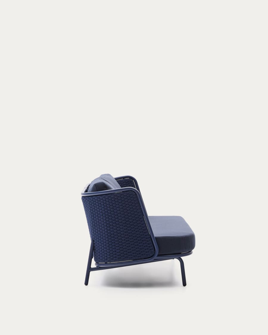 Sedalis outdoor 3-seater sofa in aluminium and blue rope cord 210cm