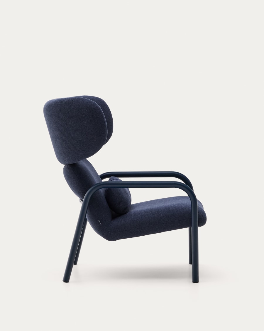 Inari armchair in blue with blue painted steel finish FSC Mix Credit