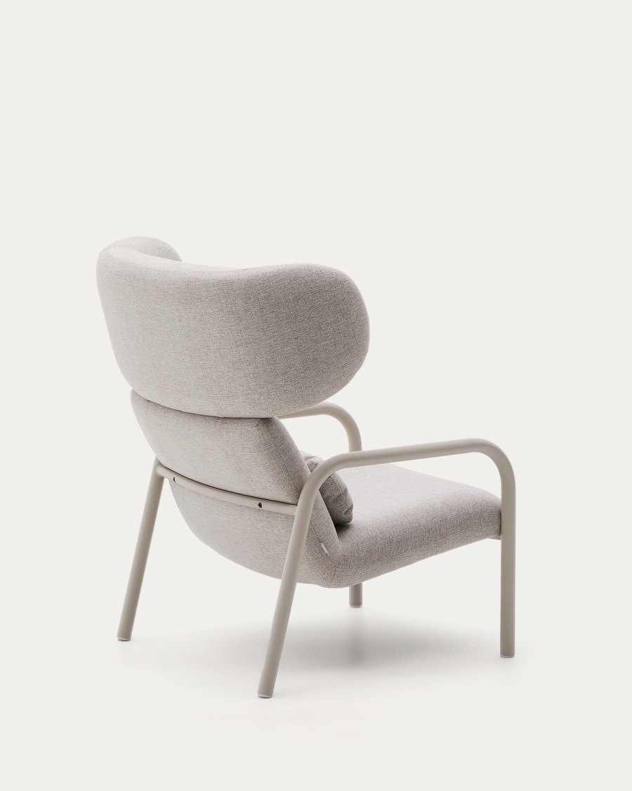 Inari armchair in beige and steel with beige painted finish FSC Mix Credit