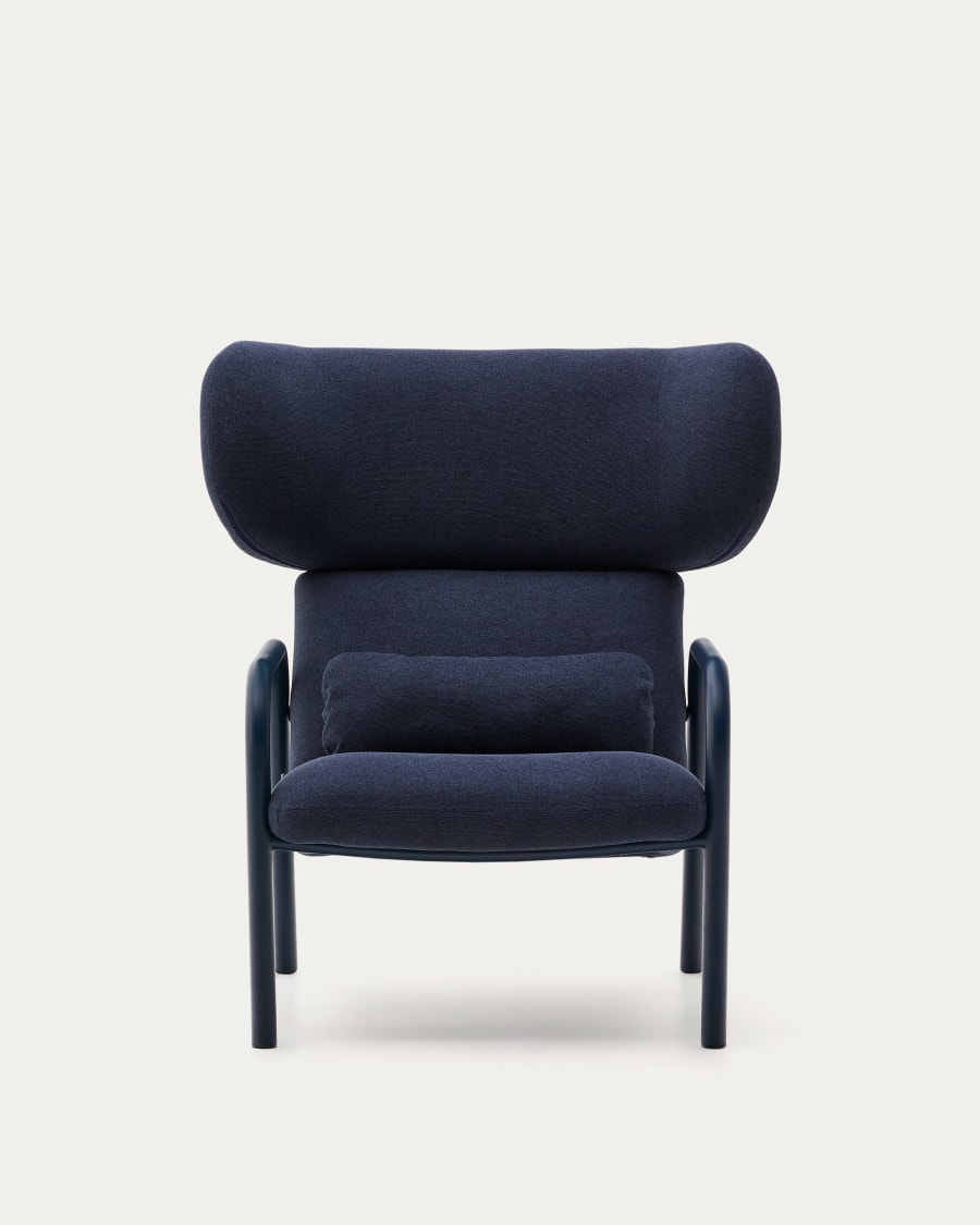 Inari armchair in blue with blue painted steel finish FSC Mix Credit
