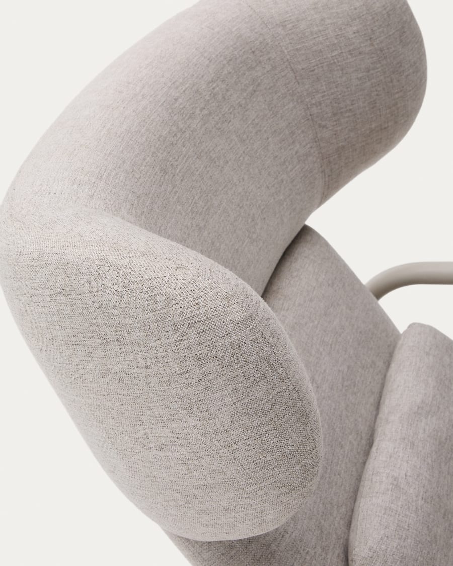 Inari armchair in beige and steel with beige painted finish FSC Mix Credit