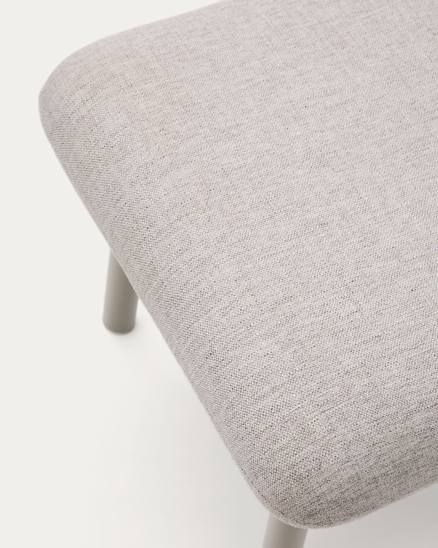 Inari footrest in beige and steel with beige painted finish 60 x 50cm FSC Mix Credit