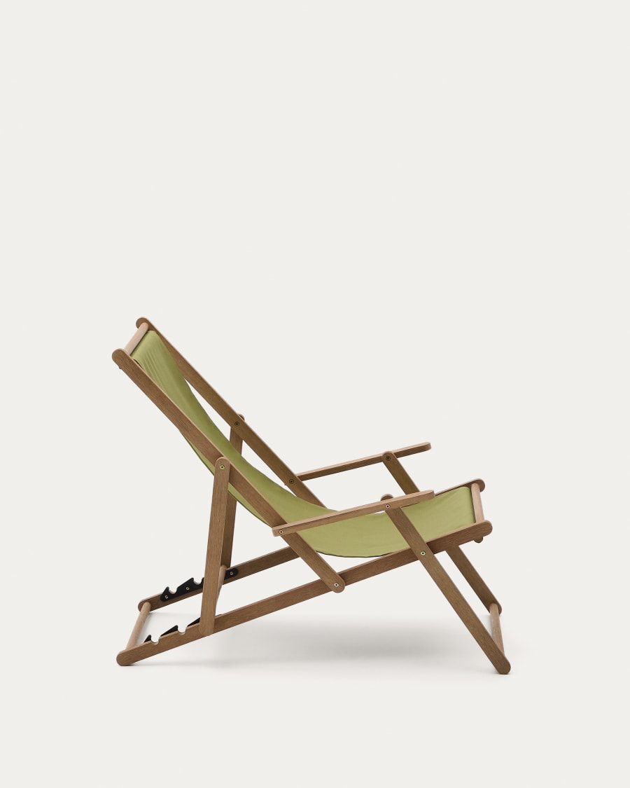 Vilara green outdoor folding deck chair made of FSC 100% solid acacia wood