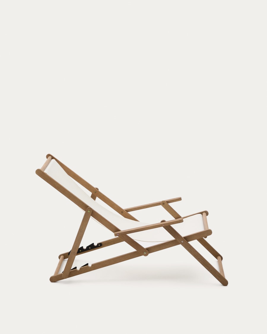 Vilara white outdoor folding deck chair made of FSC 100% solid acacia wood