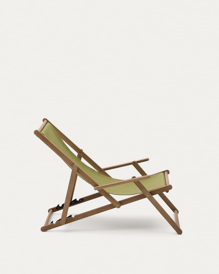 Vilara green outdoor folding deck chair made of FSC 100% solid acacia wood