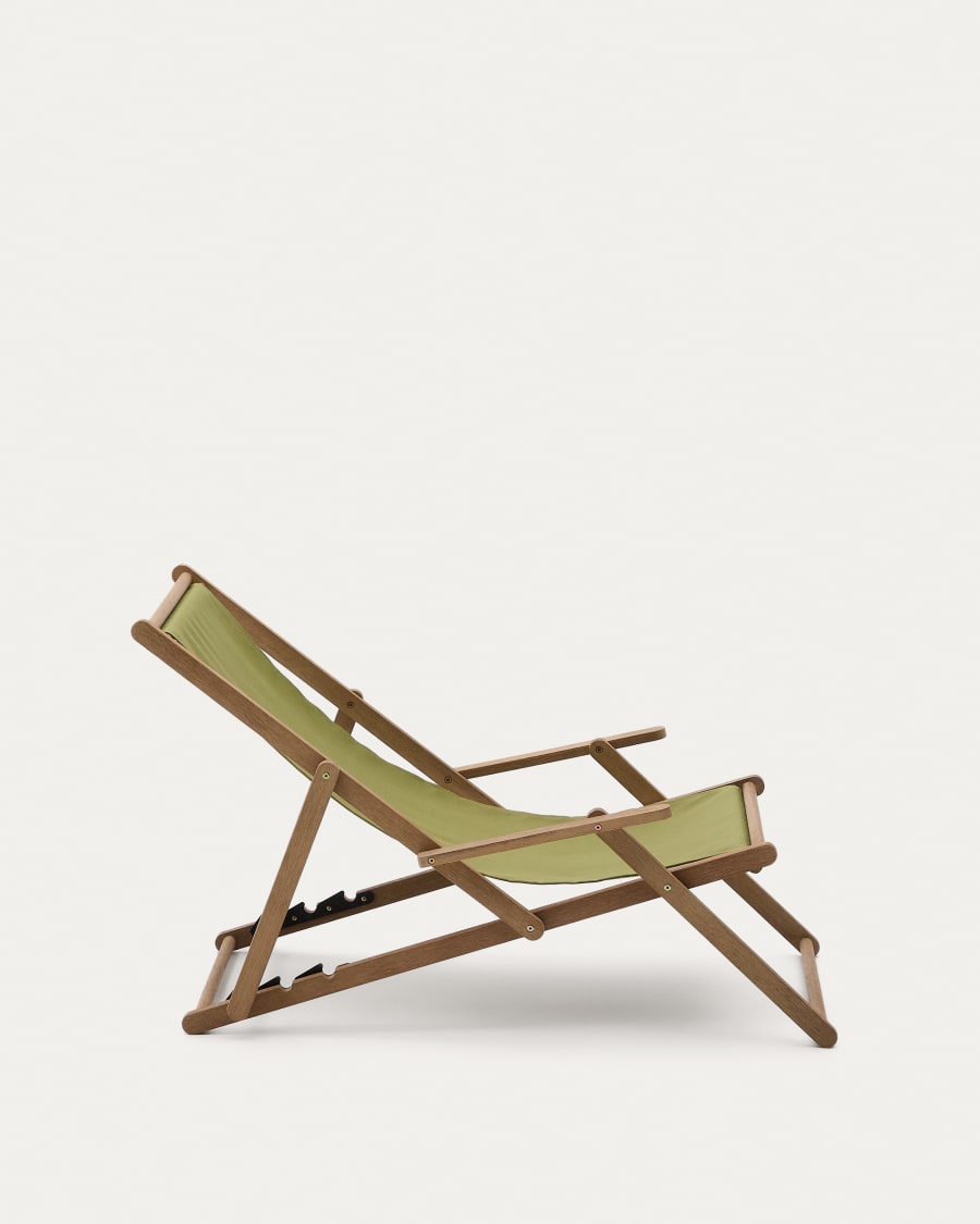 Vilara green outdoor folding deck chair made of FSC 100% solid acacia wood