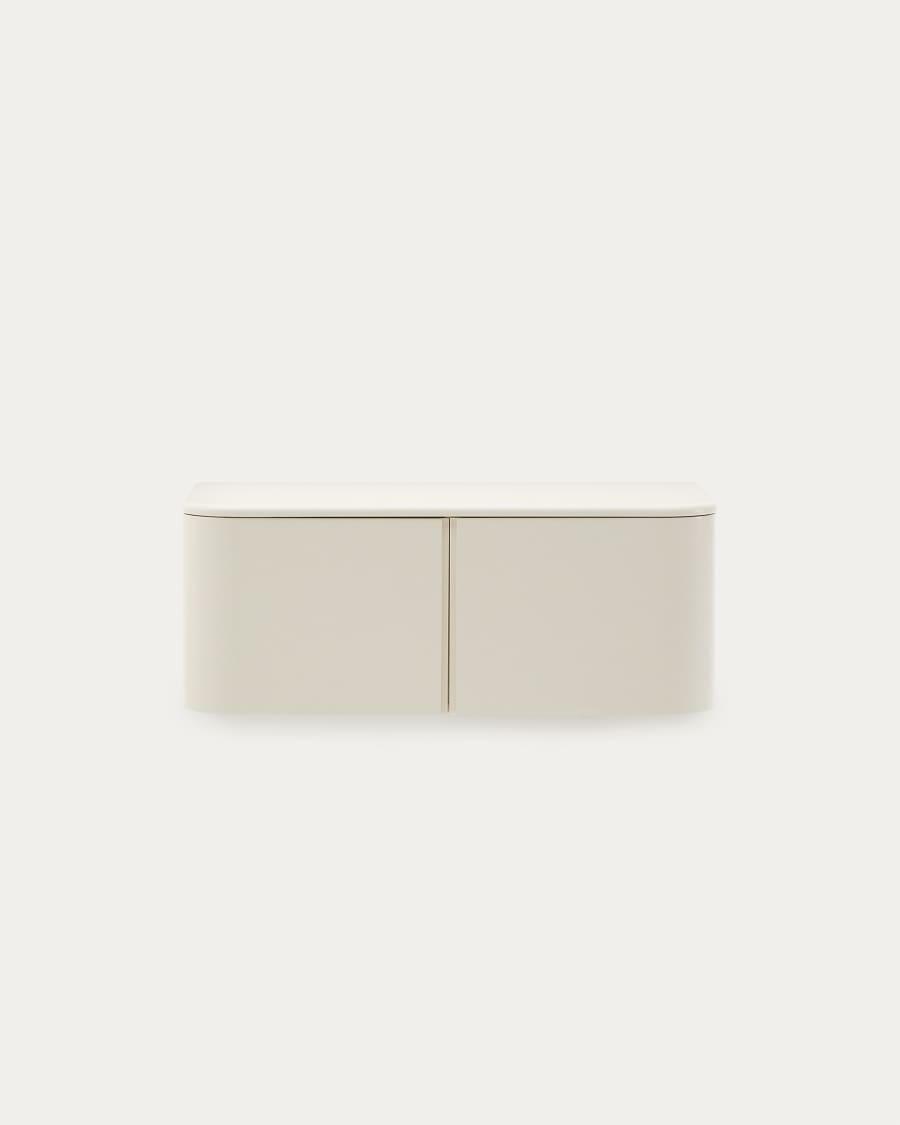 Salaya bathroom furniture in lacquered beige ash laminated plywood 90 x 45 cm