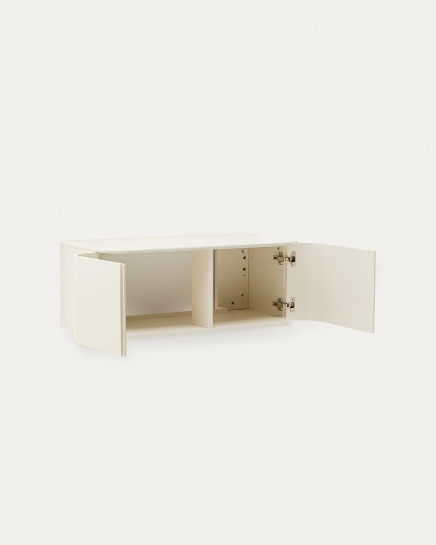 Salaya bathroom furniture in lacquered beige ash laminated plywood 90 x 45 cm