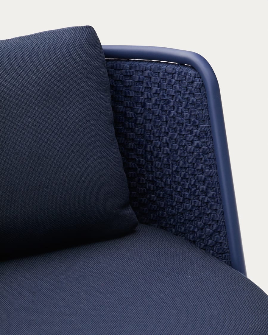 Sedalis outdoor armchair in aluminium and blue rope cord