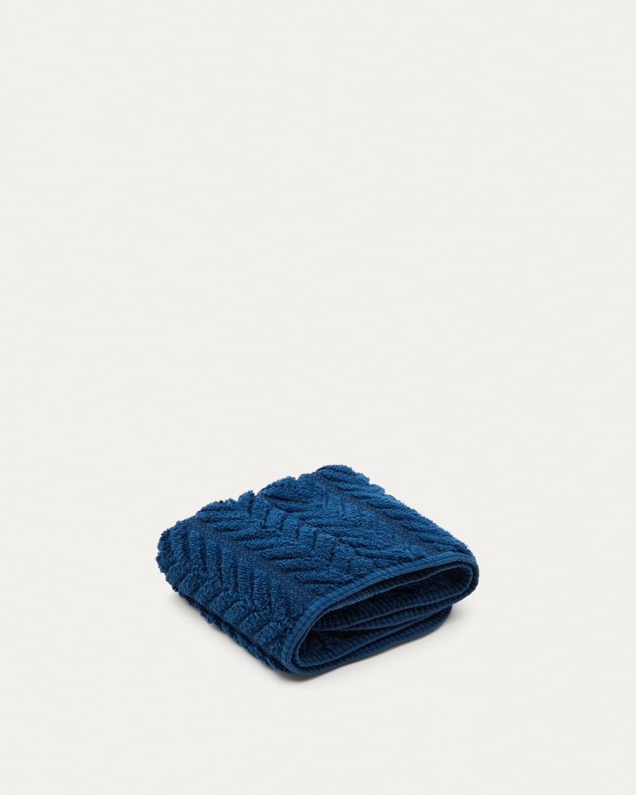 Essuie-mains Rune 100 % coton jacquard bleu 30 x 50 cm