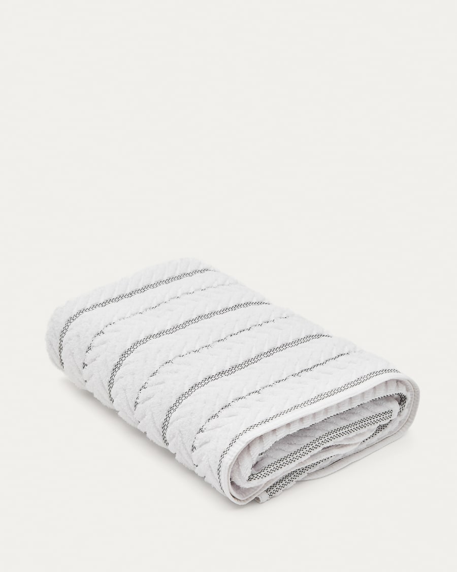 Rune bath towel 100% cotton jacquard white 70 x 140 cm