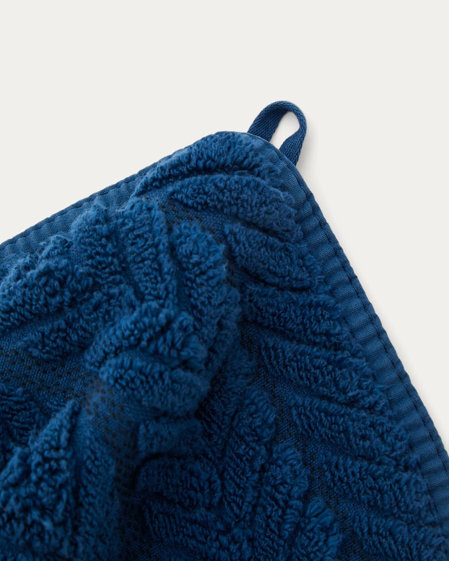 Essuie-mains Rune 100 % coton jacquard bleu 30 x 50 cm