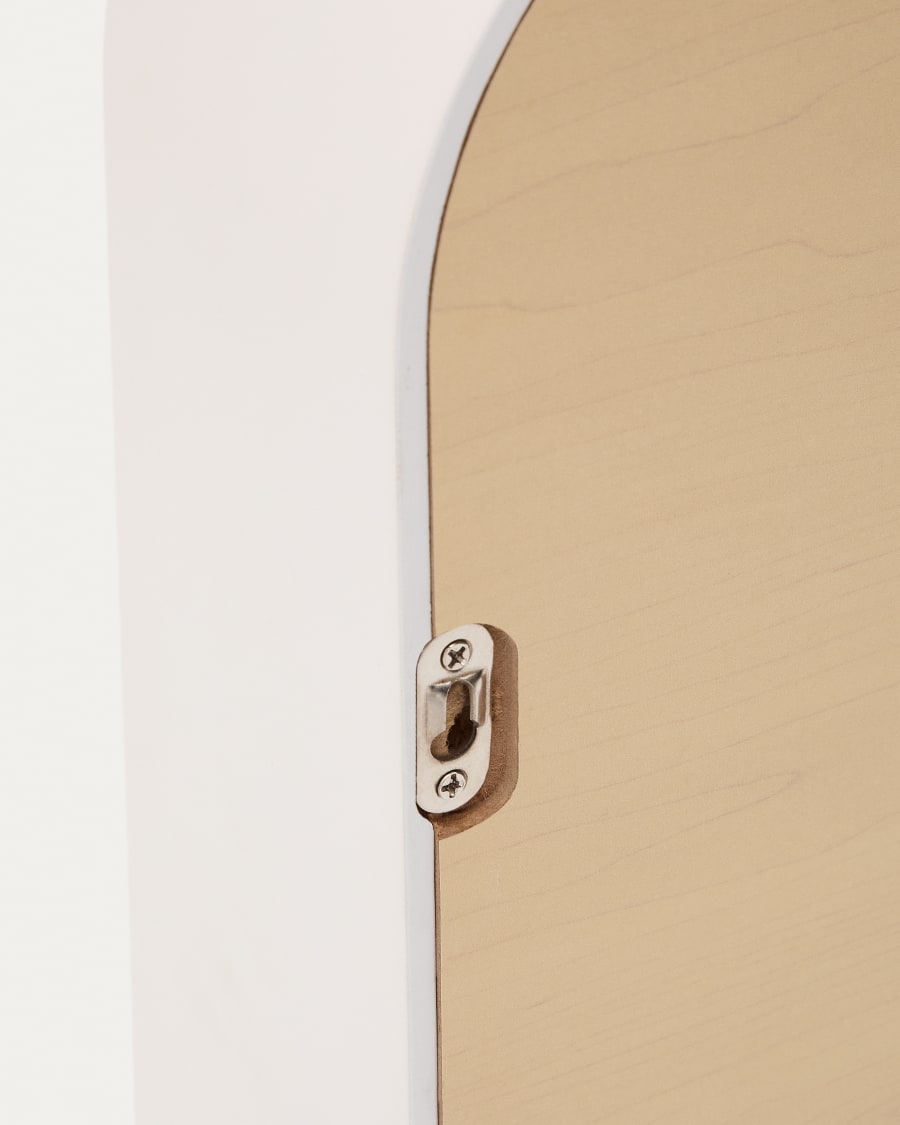 Salaya mirror in lacquered beige ash laminated plywood 90 x 60 cm