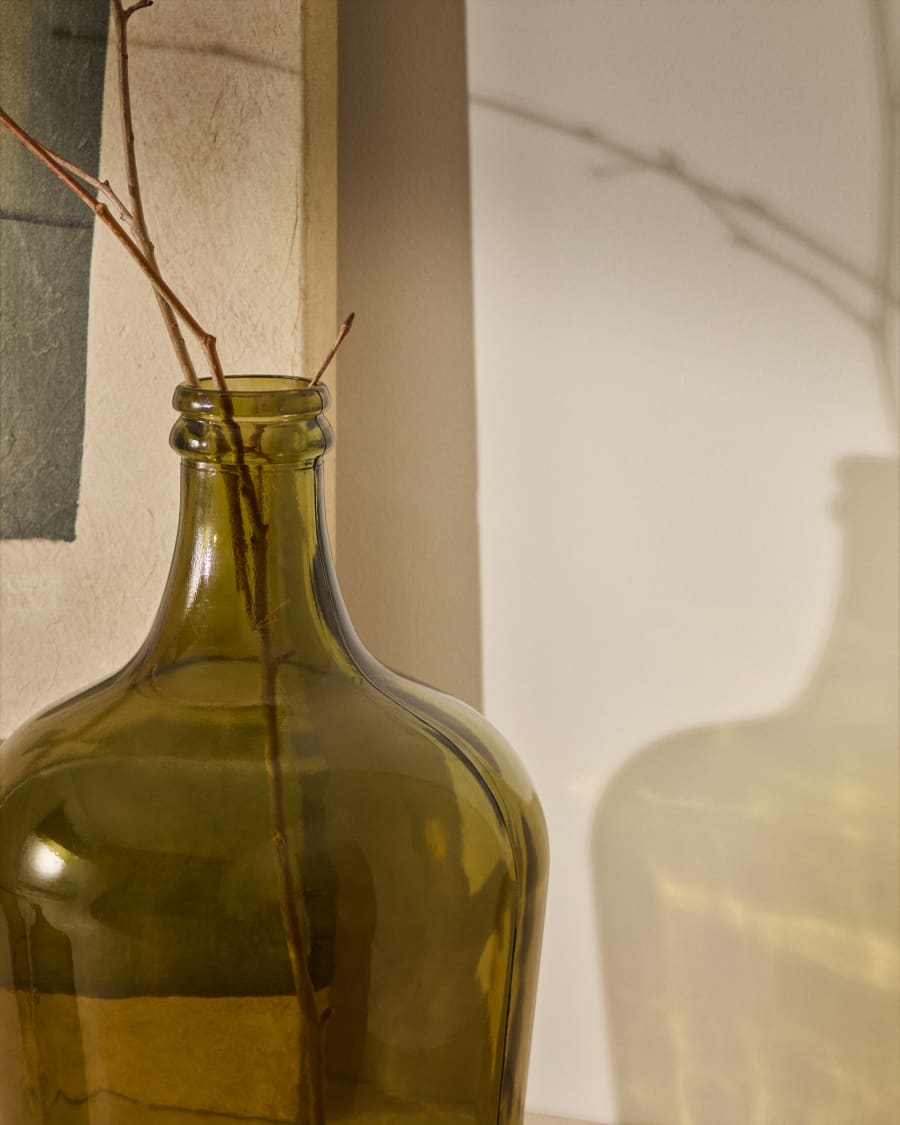 Fiobe small green recycled glass bottle